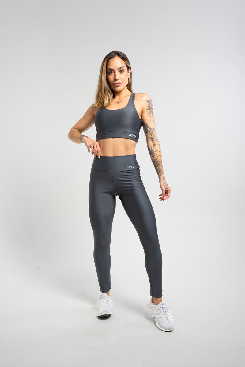 Legging Básica Lisa Chumbo - atarafitness
