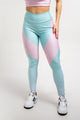 Legging Estampa Localizada Verde Água Poá Rosa