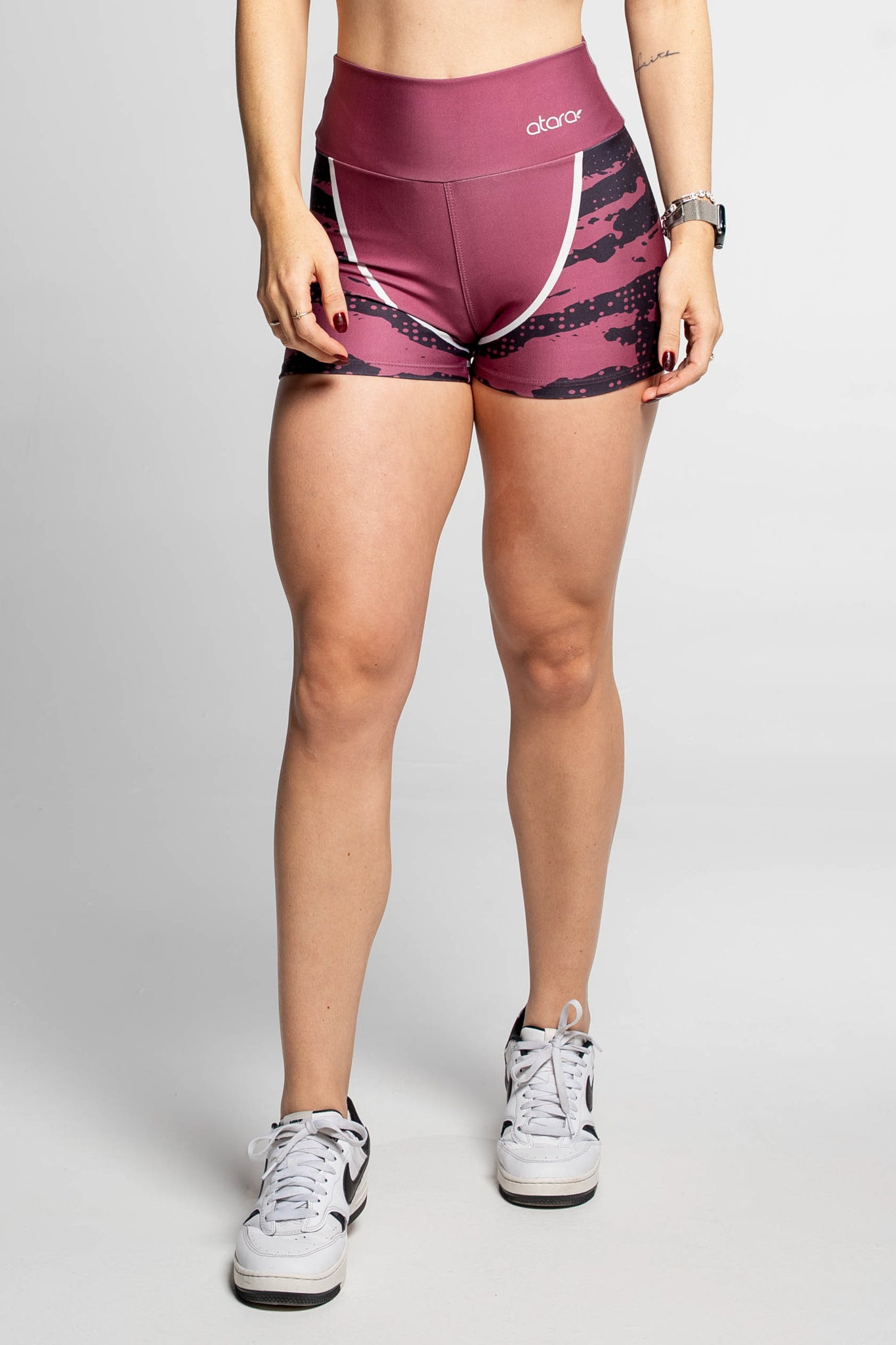 Shorts Rajado Marrom - atarafitness