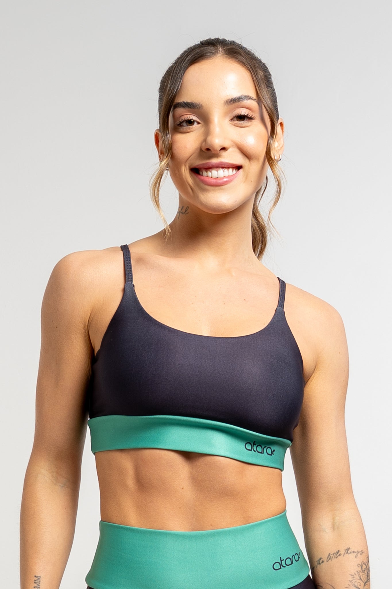 Top Alcinha Color Block Green - atarafitness