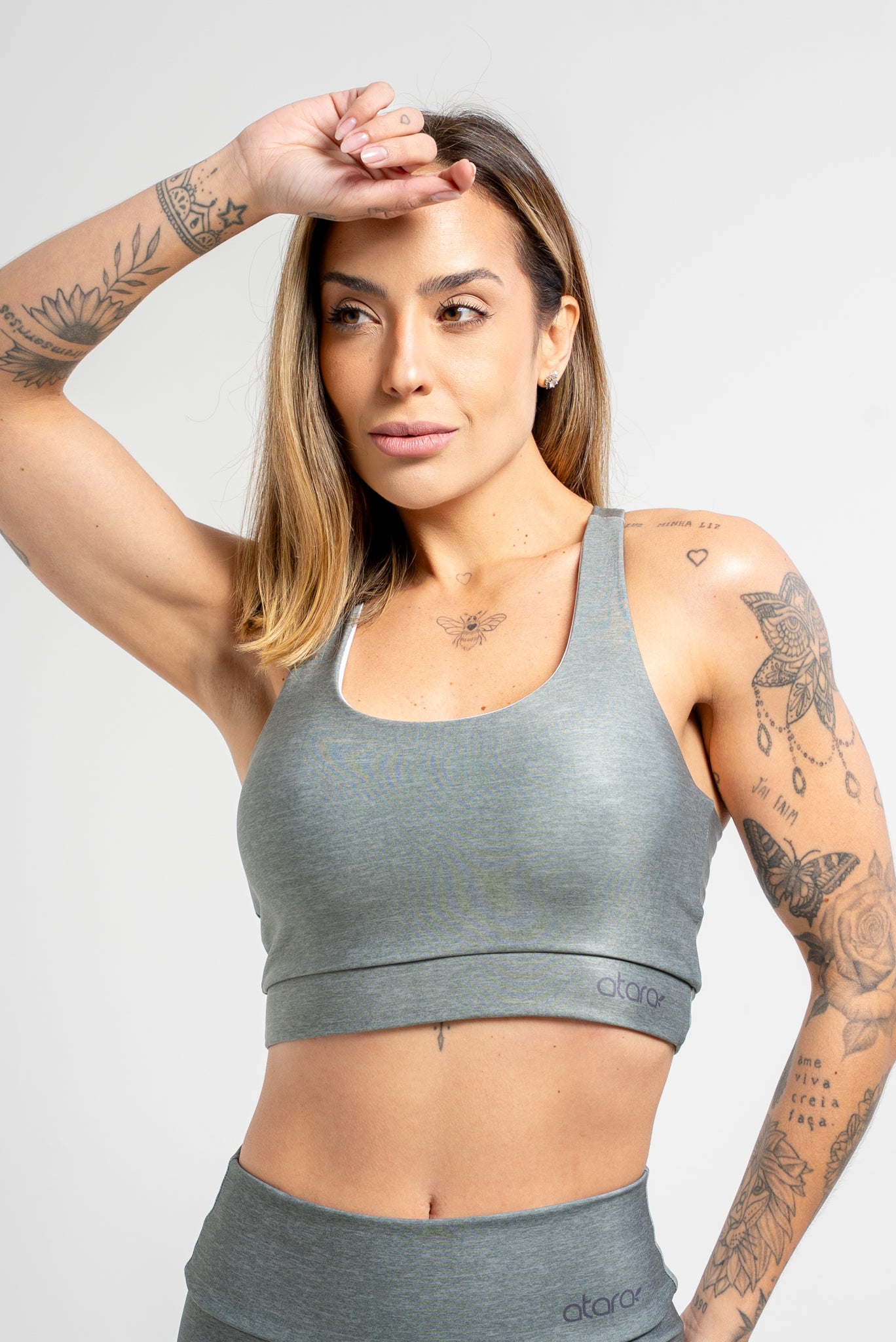 Top Mescla Verde Escuro - atarafitness