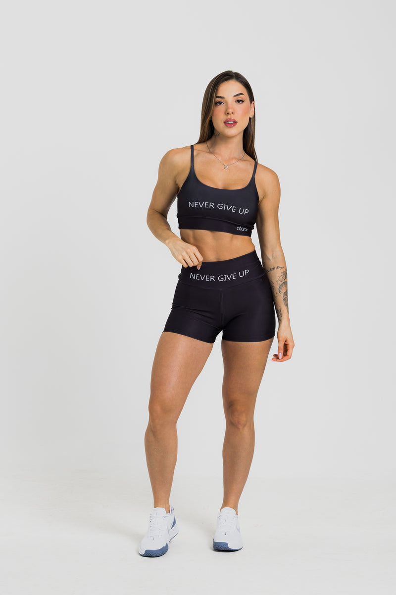 Shorts Curto Never Give Up Black - atarafitness