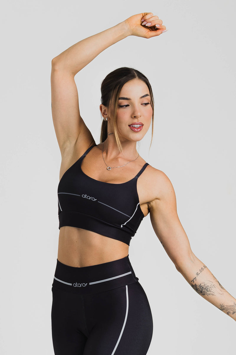 Top Alcinha Up Long Black - atarafitness