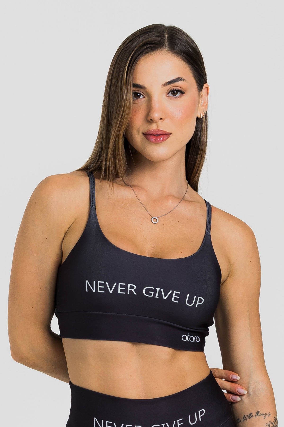 Top Alcinha Never Give Up Black - atarafitness
