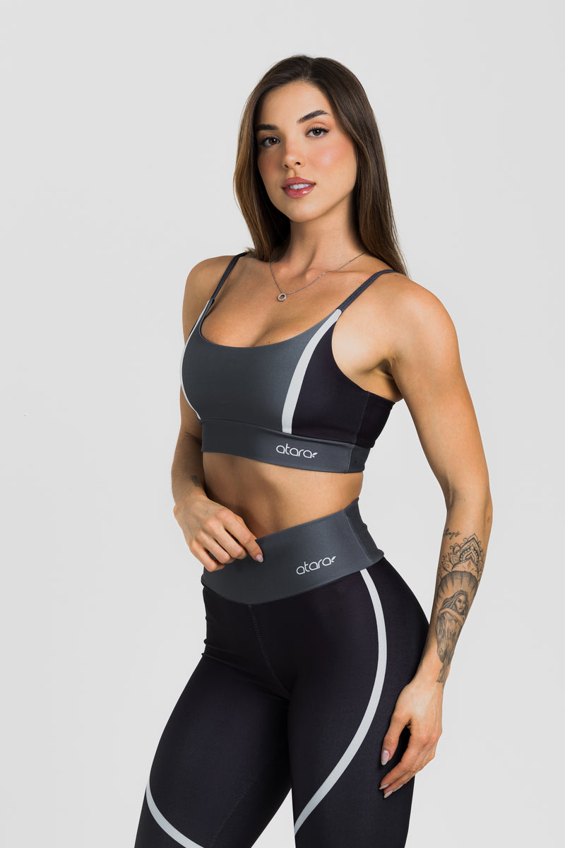 Top Alcinha Graphite Black - atarafitness