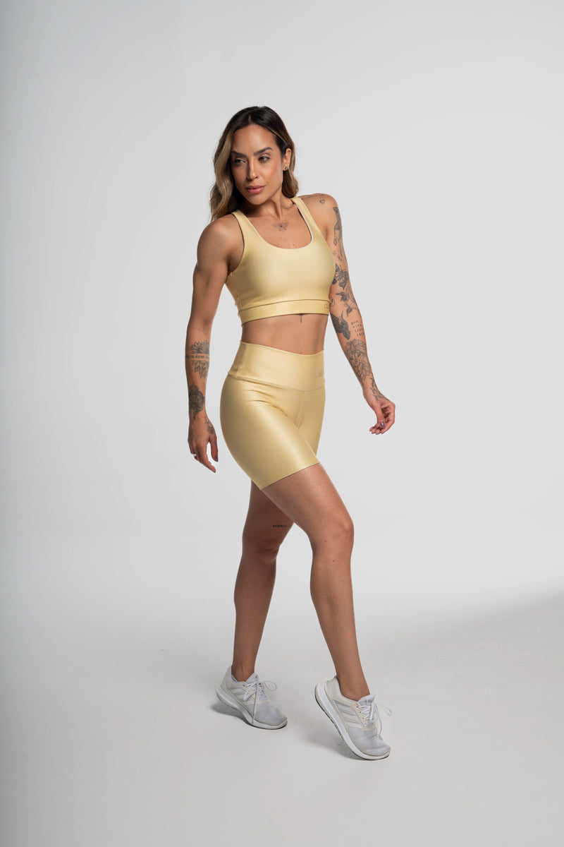 Bermuda Estampa Lisa Amarelo - atarafitness