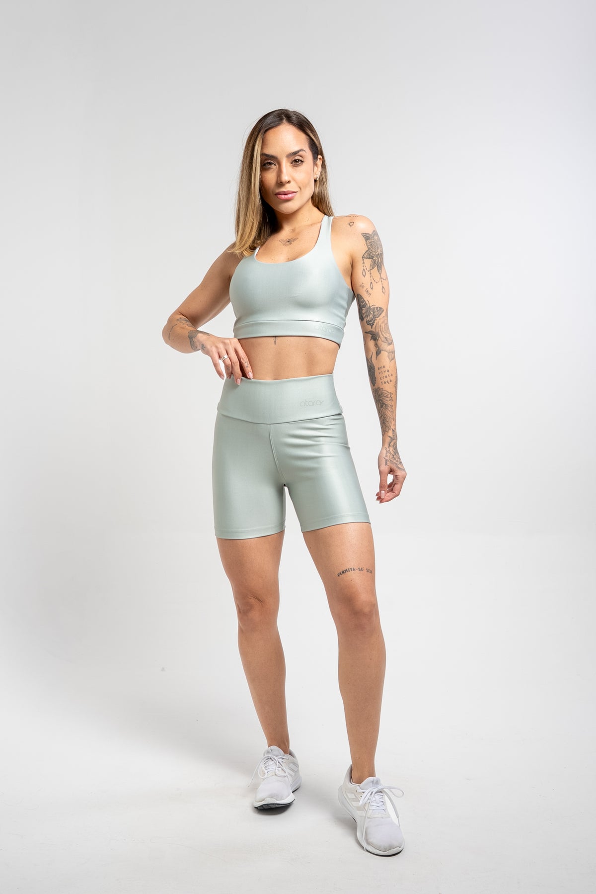 Bermuda Estampa Lisa Verde Oliva - atarafitness