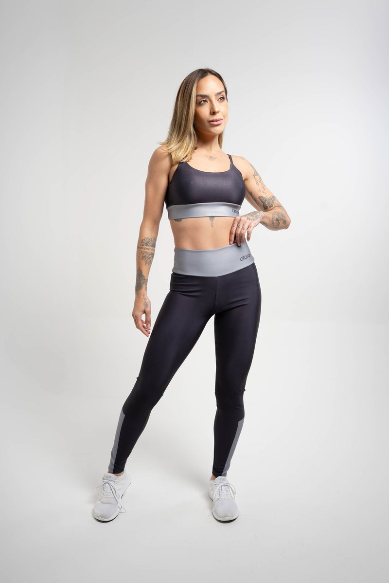 Legging Color Block Gray - atarafitness