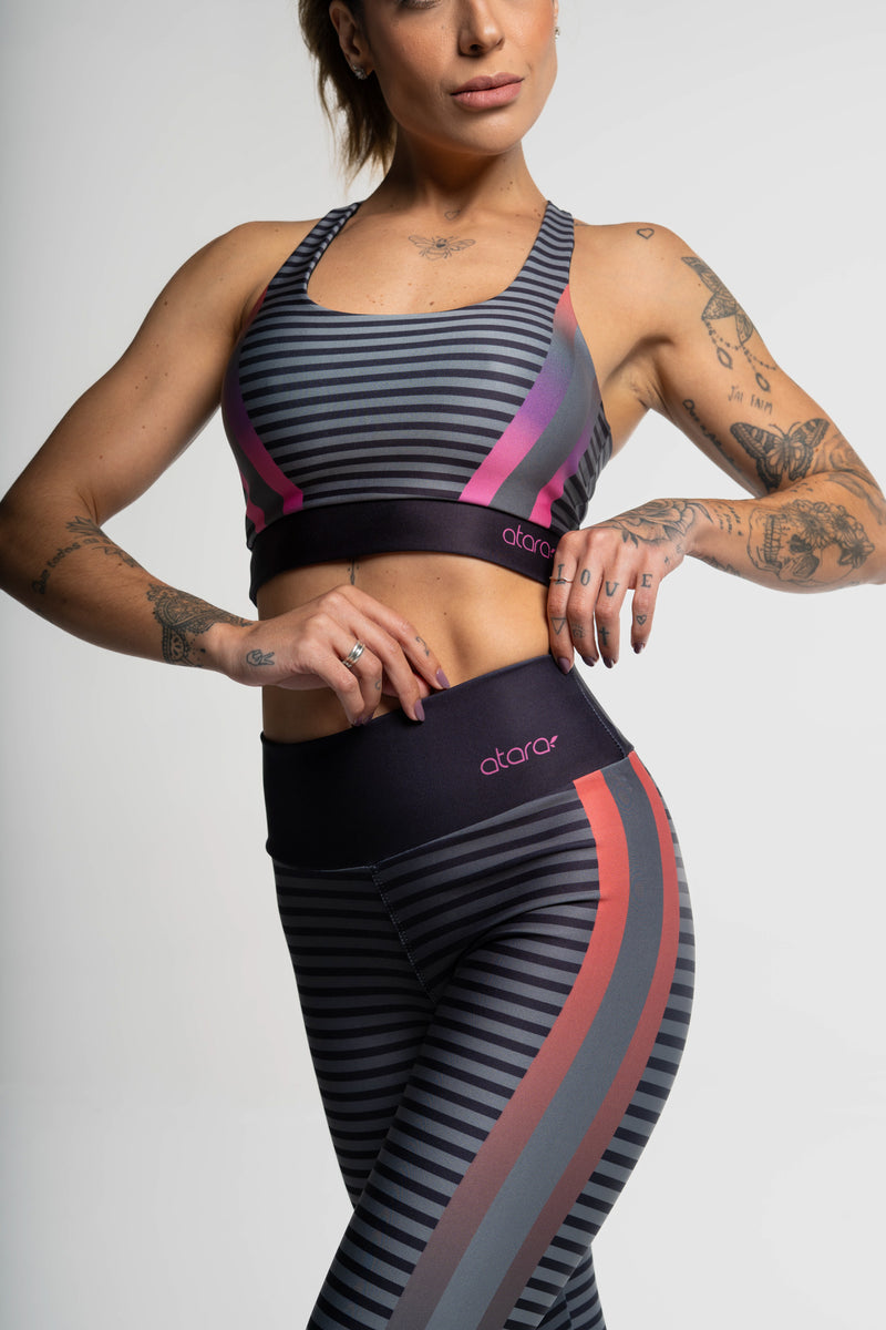 Legging Estampa Localizada Listra Degradê - atarafitness