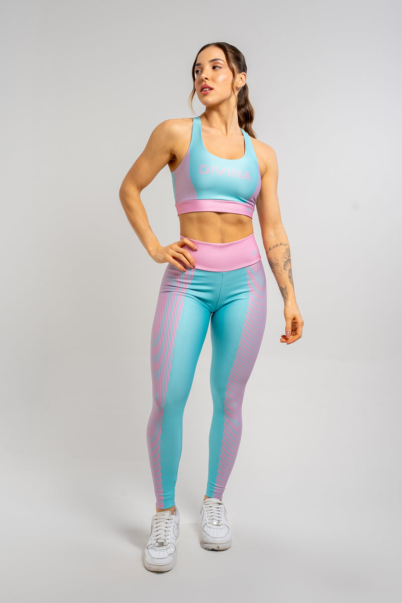 Legging Estampa Localizada Listra Rosa - atarafitness