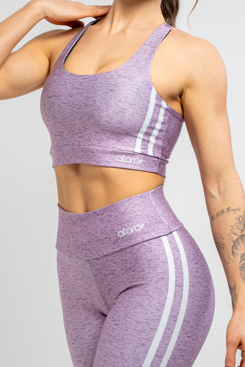 Legging Estampa Localizada Texture Violet - atarafitness