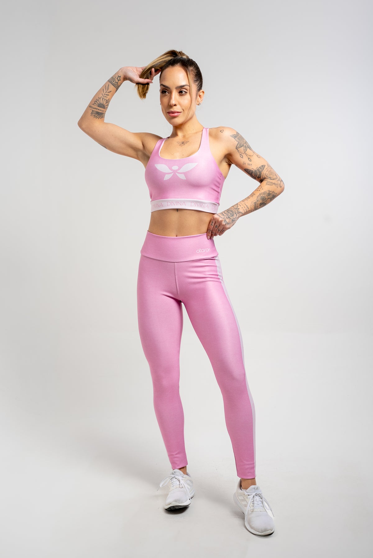 Legging Estampa Mescla Rosa - atarafitness