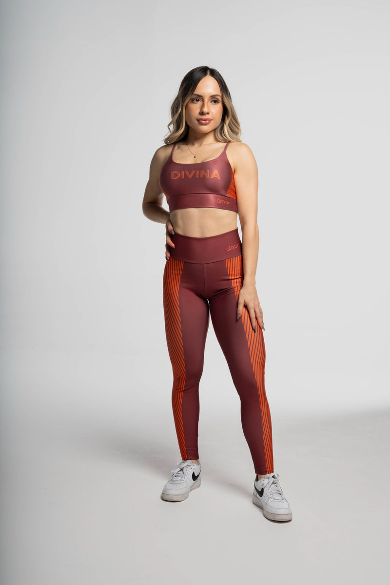 Legging Listra Laranja - atarafitness