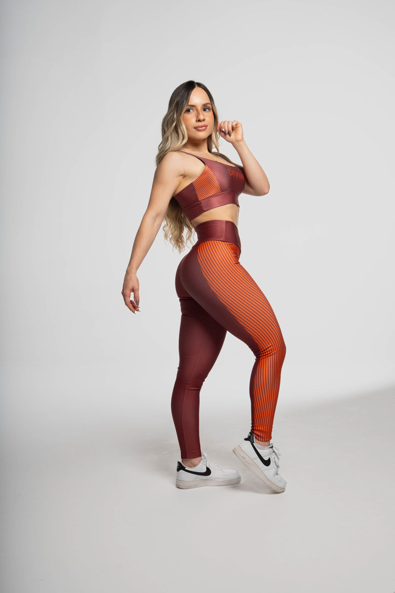 Legging Listra Laranja - atarafitness