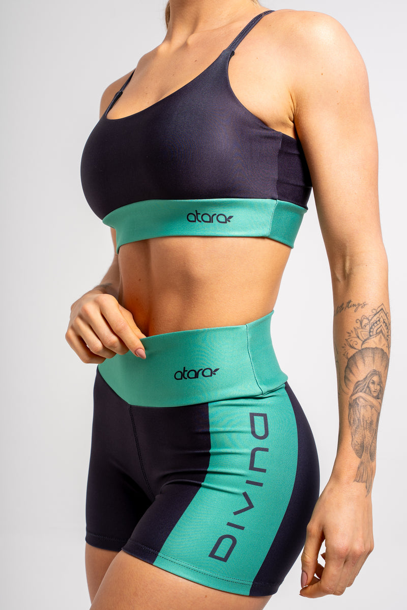Shorts Color Block Green - atarafitness