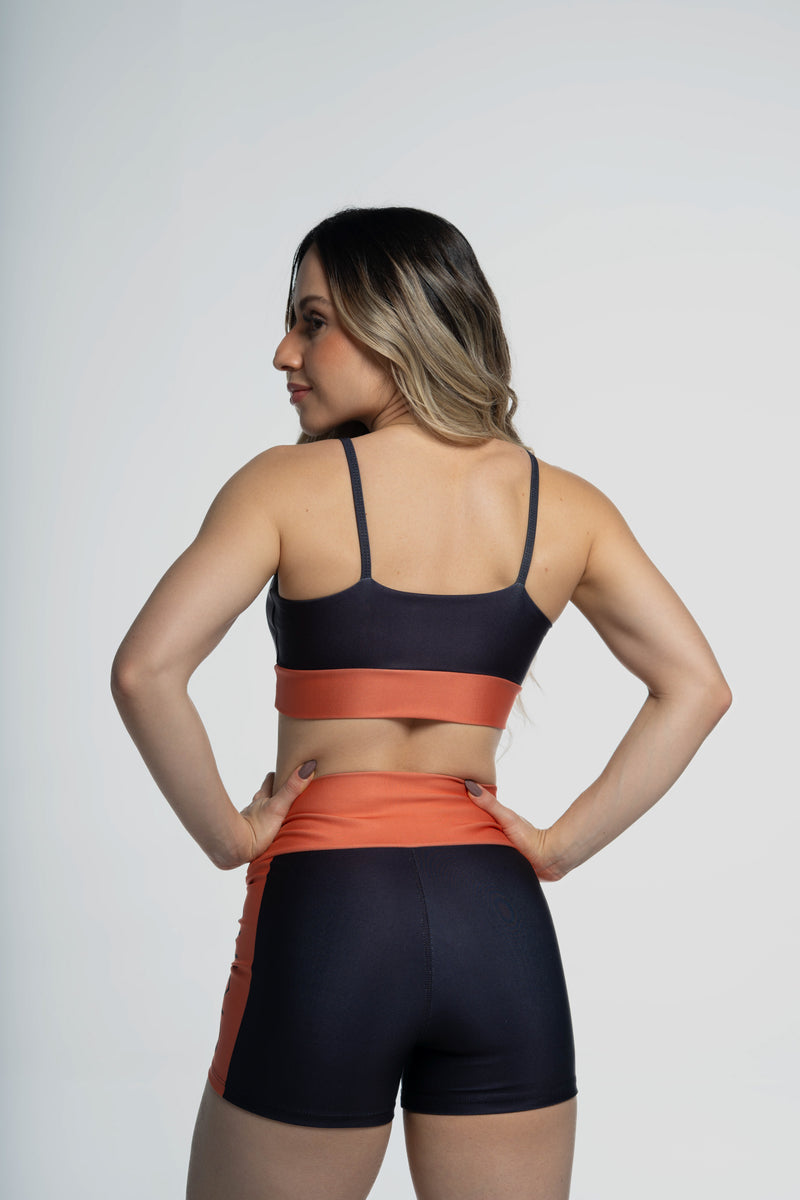 Shorts Color Block Orange - atarafitness