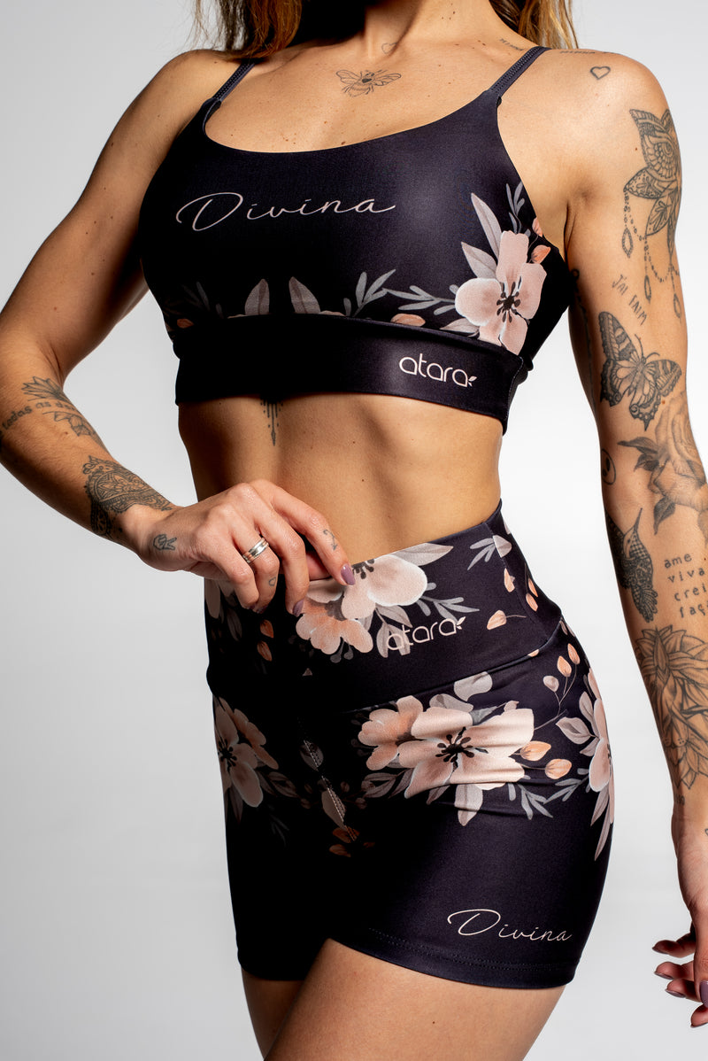 Shorts Flower Black - atarafitness