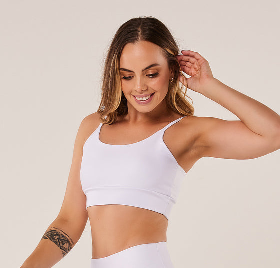 Top Alcinha Branco Liso Básico - atarafitness