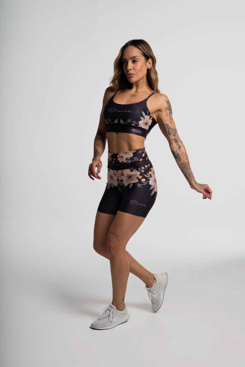 Top Alcinha Flower Black - atarafitness
