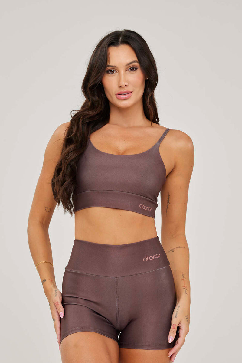 Top Alcinha Lisa Marrom - atarafitness