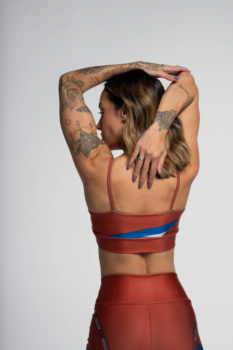 Top Alcinha Long Brown - atarafitness