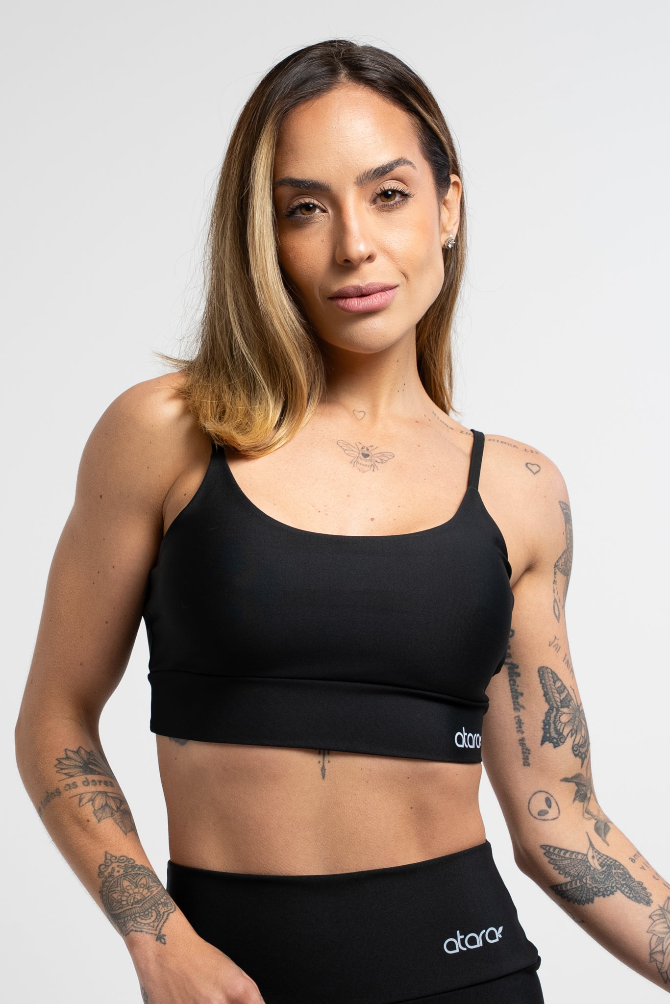 Top Alcinha Preto Liso Básico - atarafitness