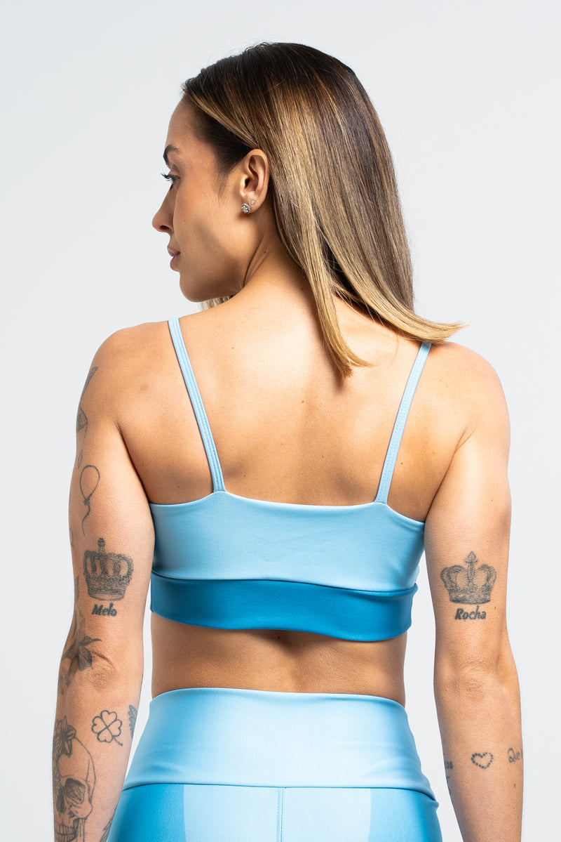 Top Alcinha Três Cores Azul - atarafitness