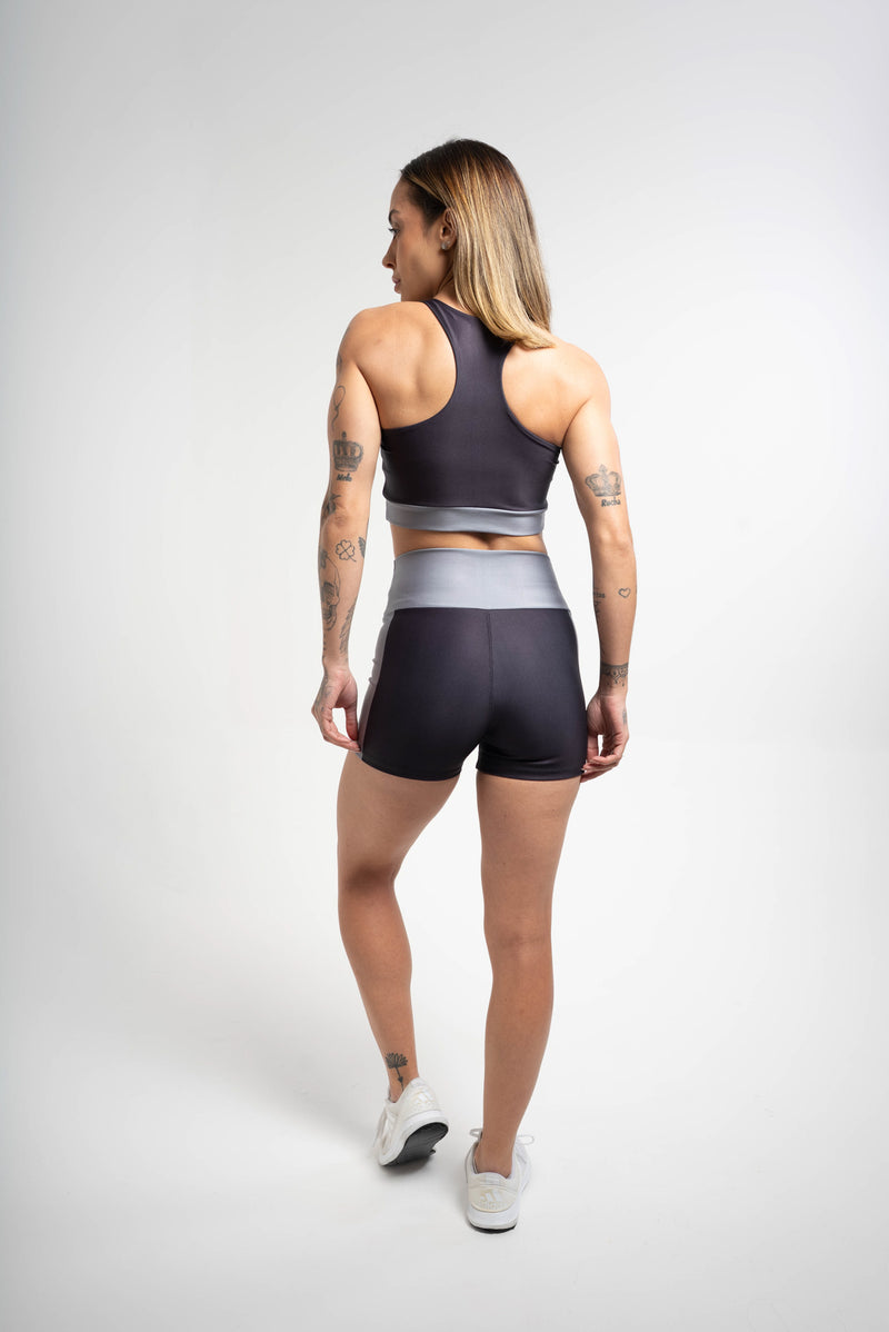 Top Color Block Gray - atarafitness