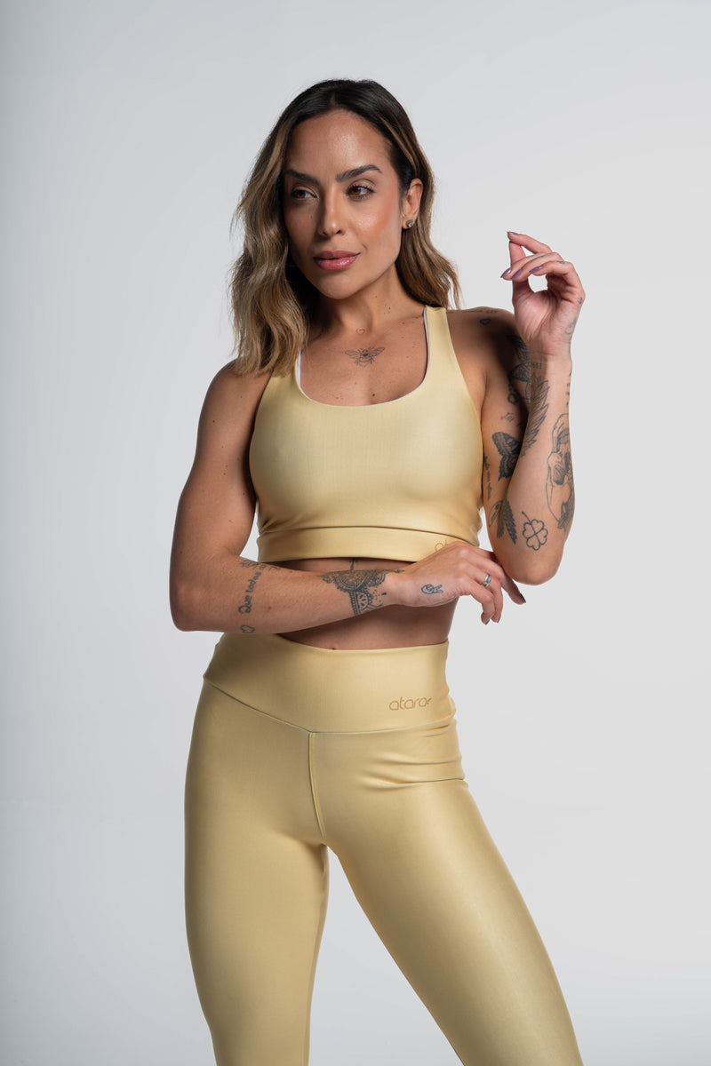 Top Estampa Lisa Amarelo - atarafitness