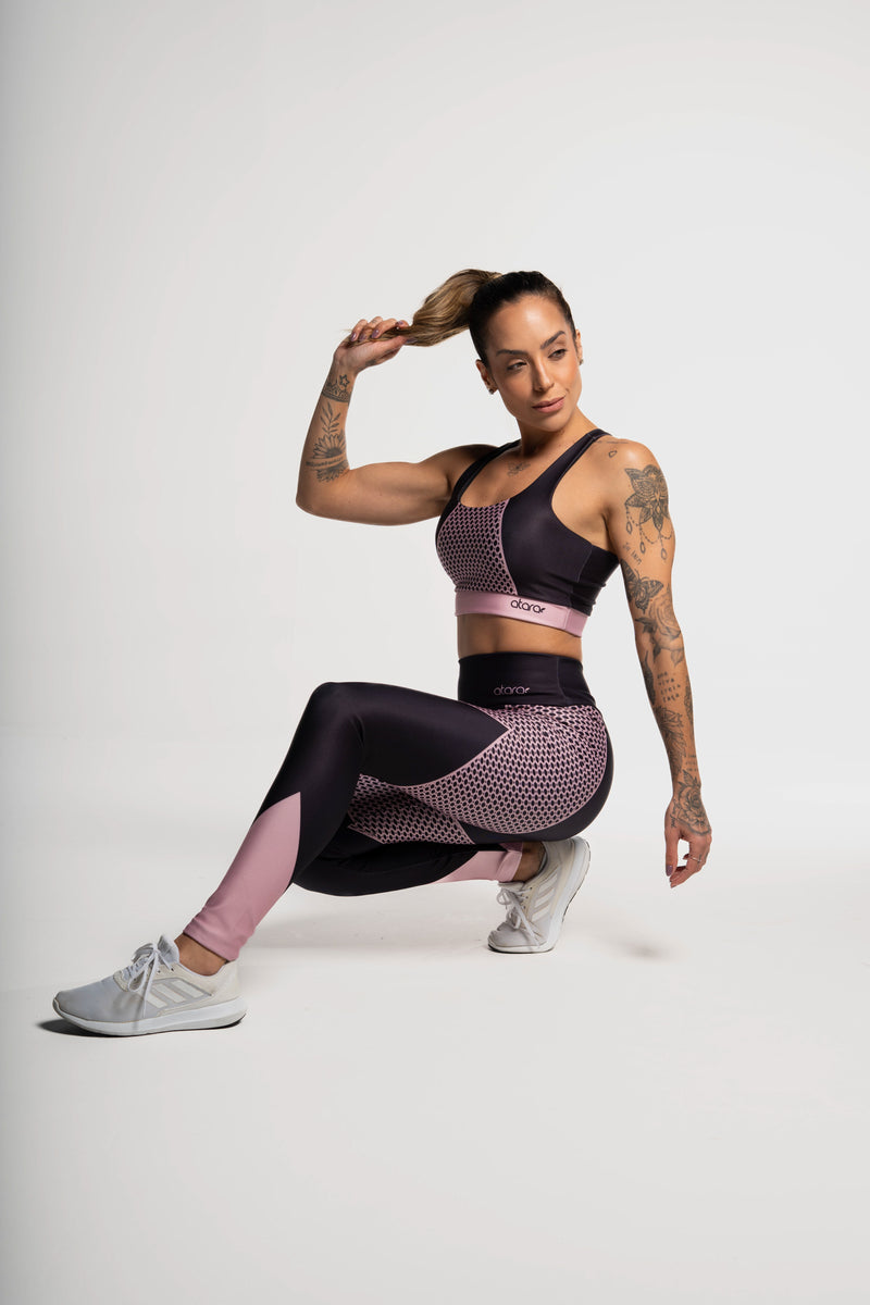 Top Estampa Localizada Renda Rosa - atarafitness