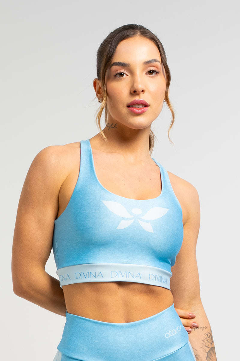 Top Estampa Mescla Azul - atarafitness
