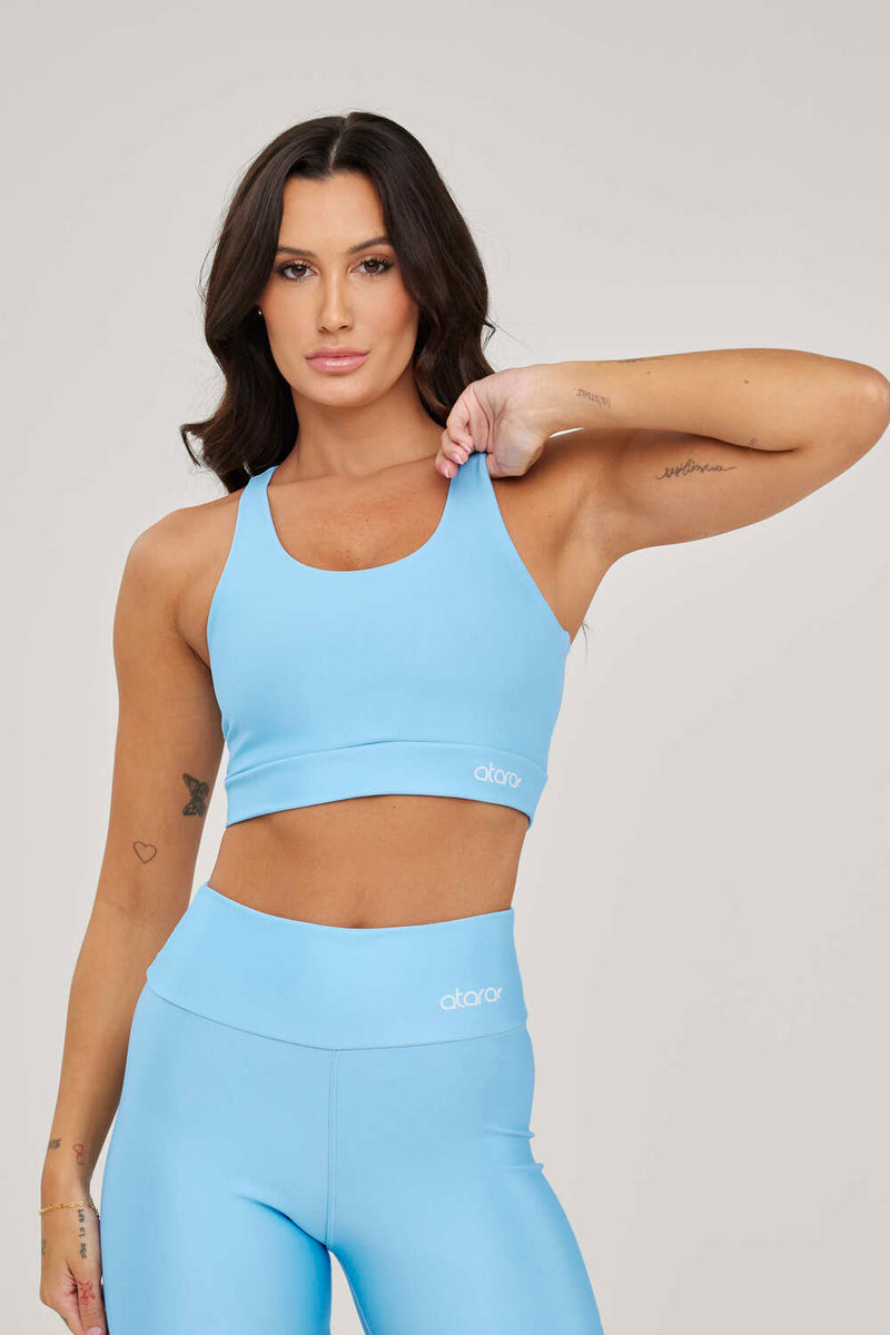 Top Nadador Liso Azul Bebê - atarafitness